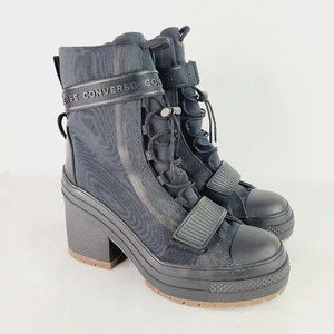 Converse Chuck Taylor All Star Size 8 GR82 High Black Platform Boots 563468C